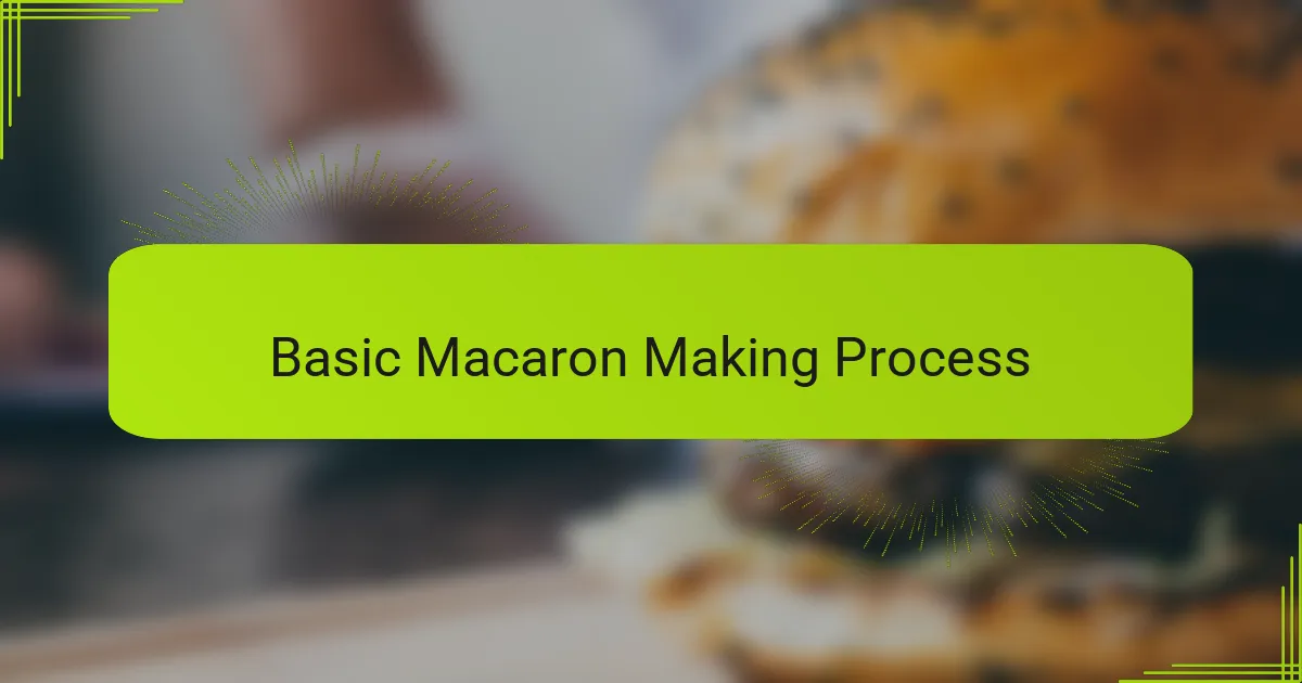 Basic Macaron Making Process