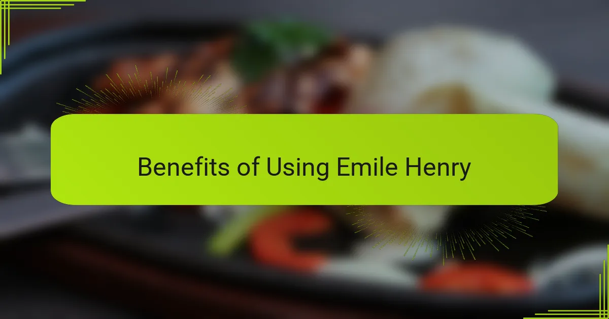 Benefits of Using Emile Henry