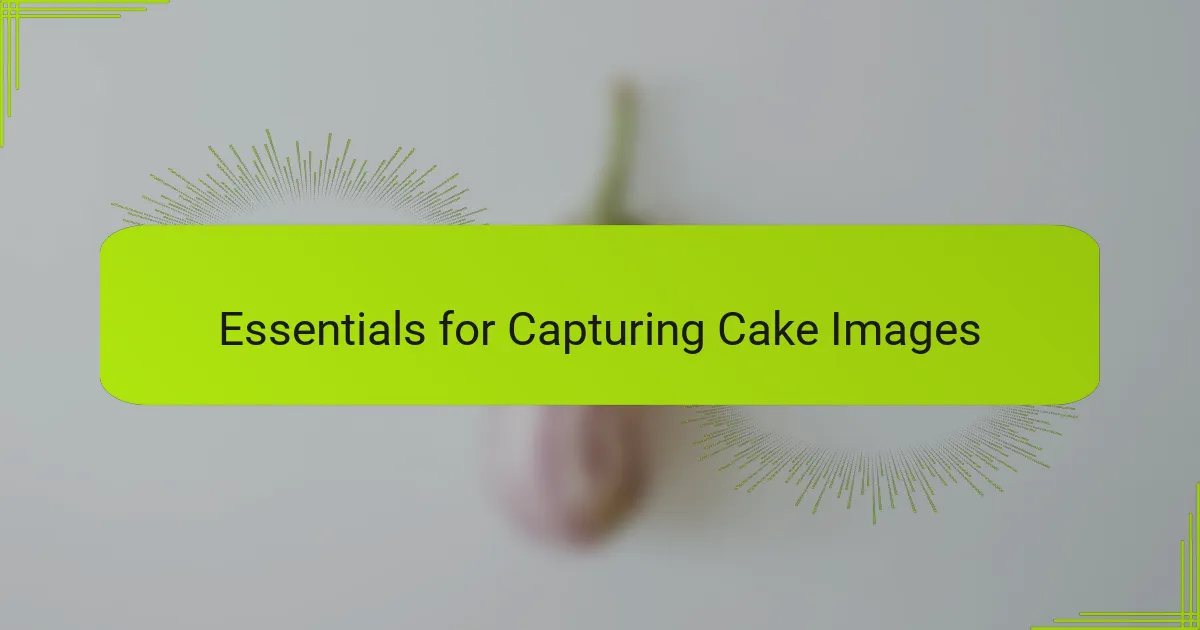 Essentials for Capturing Cake Images