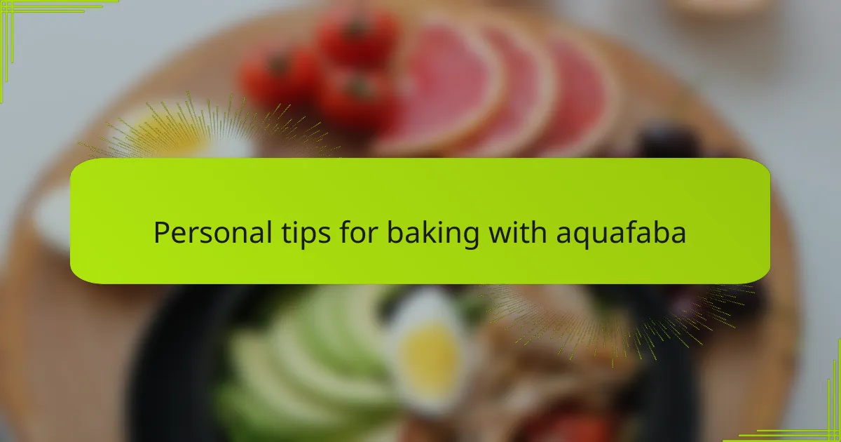 Personal tips for baking with aquafaba