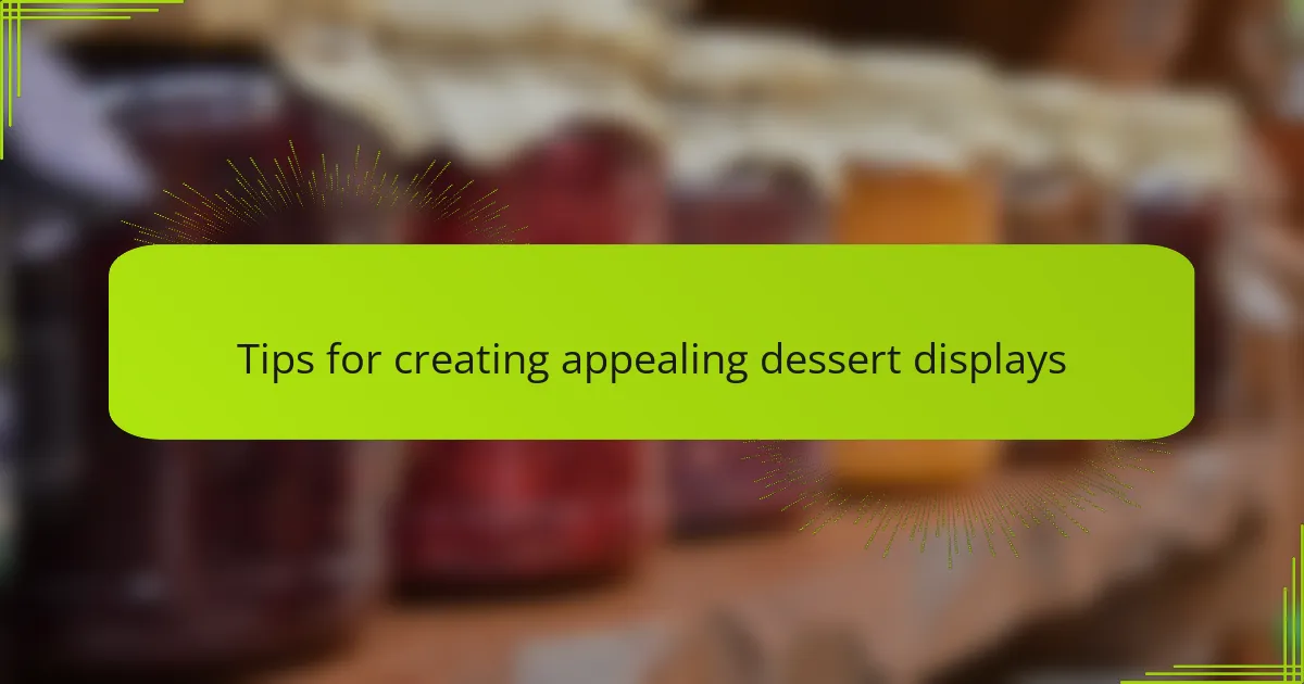Tips for creating appealing dessert displays