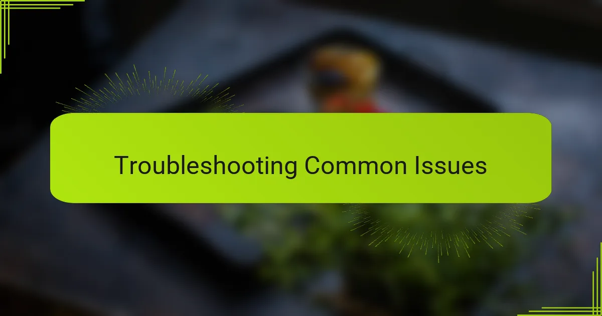 Troubleshooting Common Issues