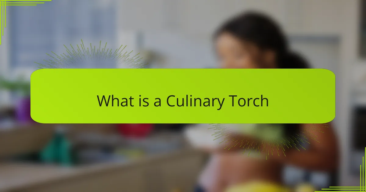 What is a Culinary Torch