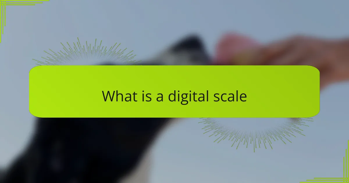 What is a digital scale