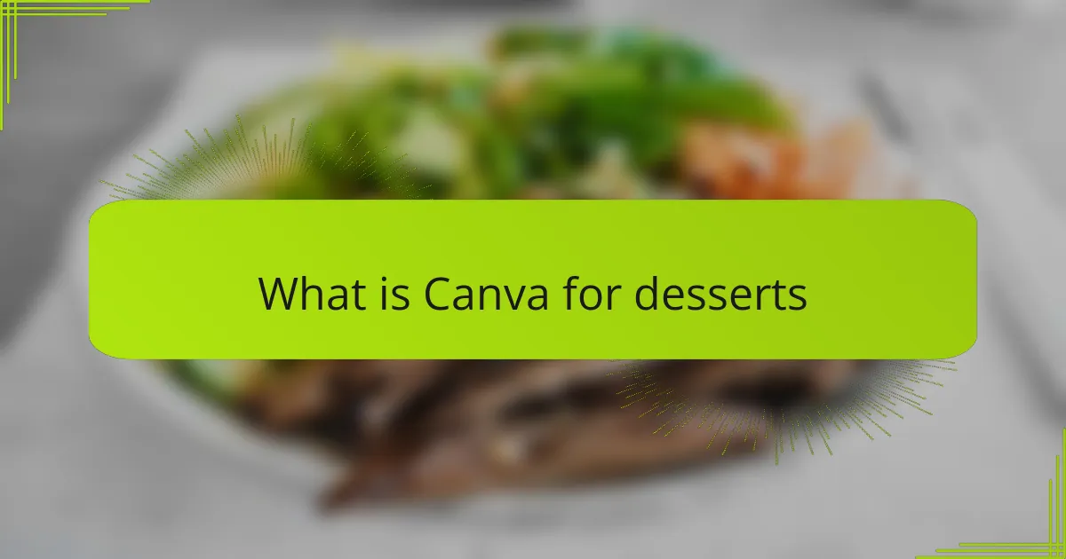 What is Canva for desserts